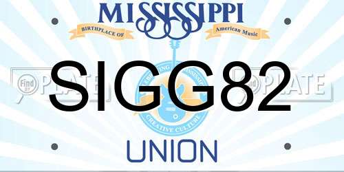 SIGG82 Mississippi License Plate