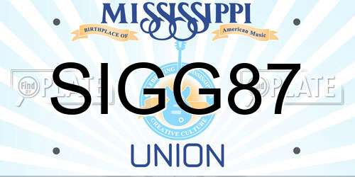 SIGG87 Mississippi License Plate