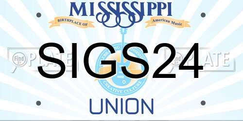 SIGS24 Mississippi License Plate
