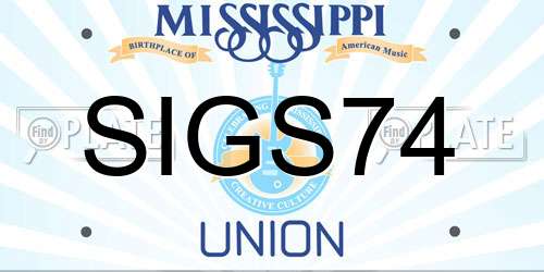 SIGS74 Mississippi License Plate