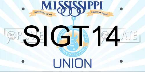 SIGT14 Mississippi License Plate