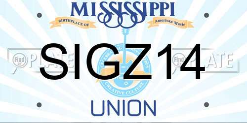 SIGZ14 Mississippi License Plate