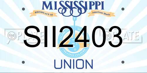 SII2403 Mississippi License Plate
