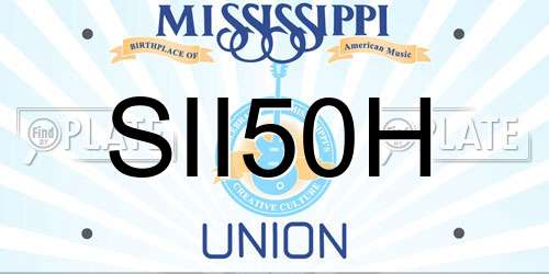 SII50H Mississippi License Plate