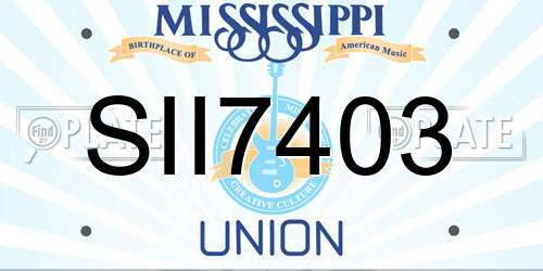 SII7403 Mississippi License Plate