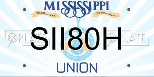 SII80H Mississippi License Plate