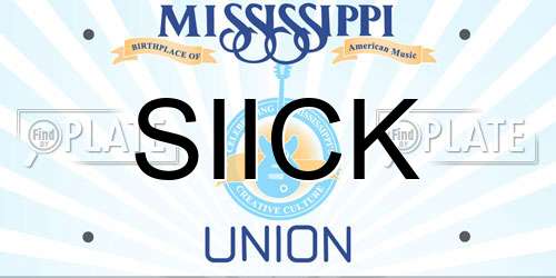SIICK Mississippi License Plate