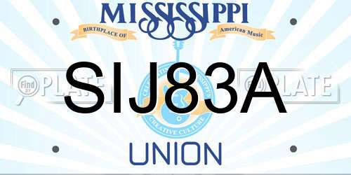 SIJ83A Mississippi License Plate