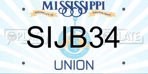 SIJB34 Mississippi License Plate