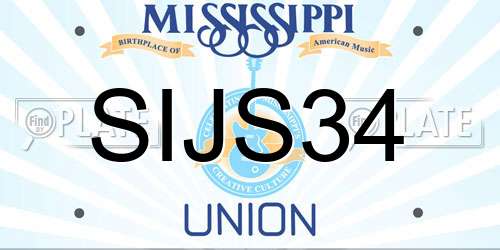 SIJS34 Mississippi License Plate