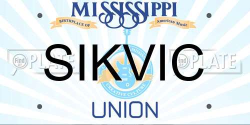 SIKVIC Mississippi License Plate