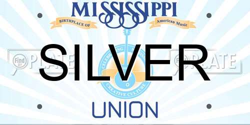 SILVER Mississippi License Plate