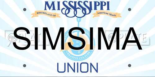 SIMSIMA Mississippi License Plate