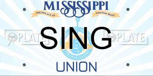 SING Mississippi License Plate