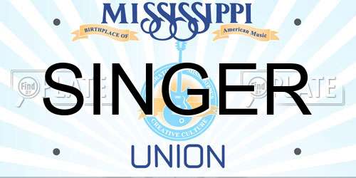 SINGER Mississippi License Plate