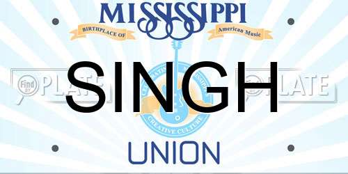 SINGH Mississippi License Plate