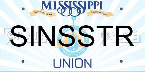SINSSTR Mississippi License Plate
