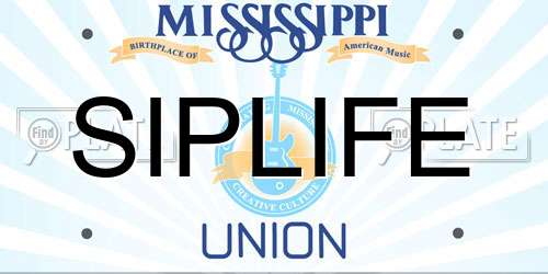 SIPLIFE Mississippi License Plate