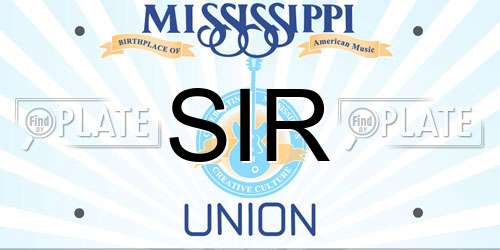 SIR Mississippi License Plate