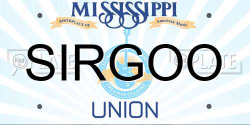 SIRGOO Mississippi License Plate