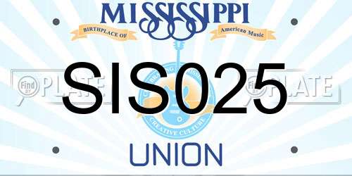 SIS025 Mississippi License Plate