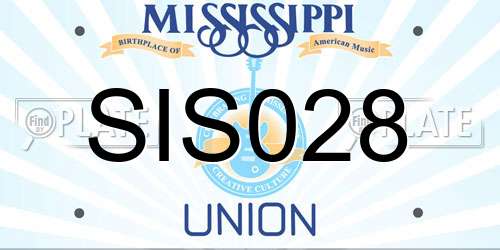 SIS028 Mississippi License Plate