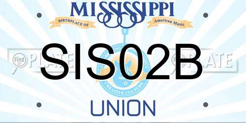 SIS02B Mississippi License Plate