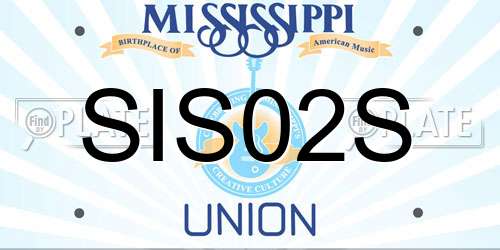SIS02S Mississippi License Plate