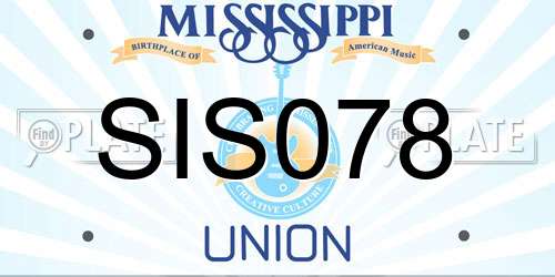 SIS078 Mississippi License Plate