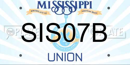 SIS07B Mississippi License Plate