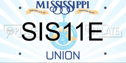 SIS11E Mississippi License Plate