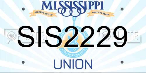 SIS2229 Mississippi License Plate