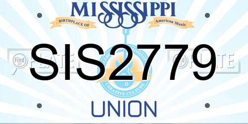 SIS2779 Mississippi License Plate