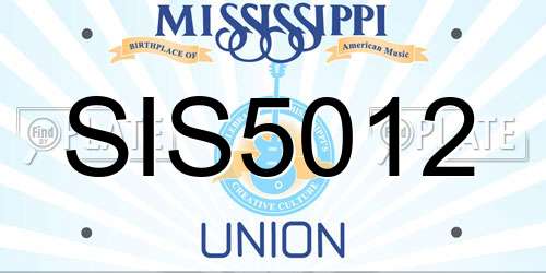 SIS5012 Mississippi License Plate