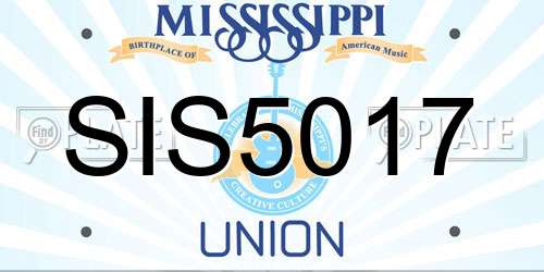 SIS5017 Mississippi License Plate