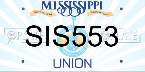 SIS553 Mississippi License Plate