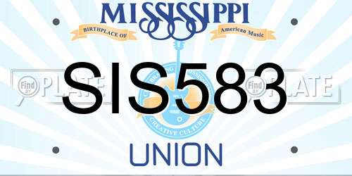 SIS583 Mississippi License Plate