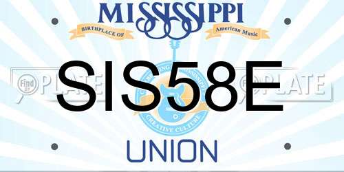 SIS58E Mississippi License Plate