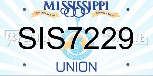 SIS7229 Mississippi License Plate
