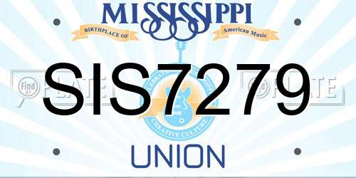SIS7279 Mississippi License Plate