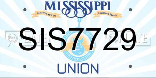 SIS7729 Mississippi License Plate