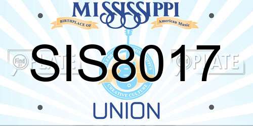 SIS8017 Mississippi License Plate