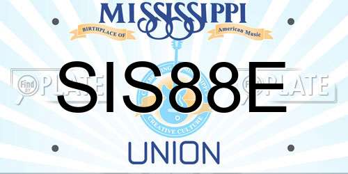 SIS88E Mississippi License Plate