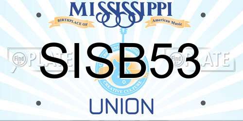 SISB53 Mississippi License Plate