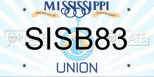 SISB83 Mississippi License Plate