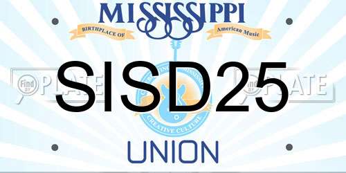SISD25 Mississippi License Plate