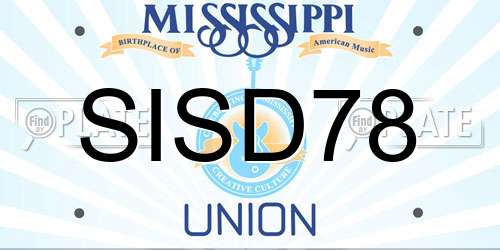 SISD78 Mississippi License Plate