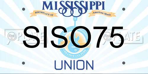 SISO75 Mississippi License Plate