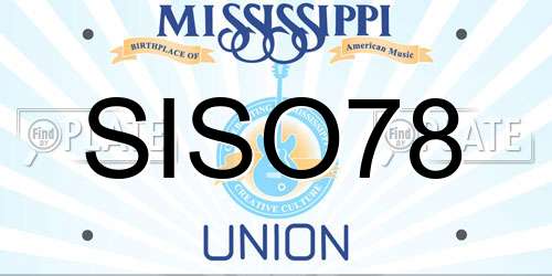 SISO78 Mississippi License Plate