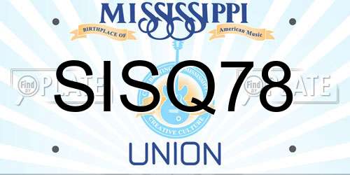 SISQ78 Mississippi License Plate
